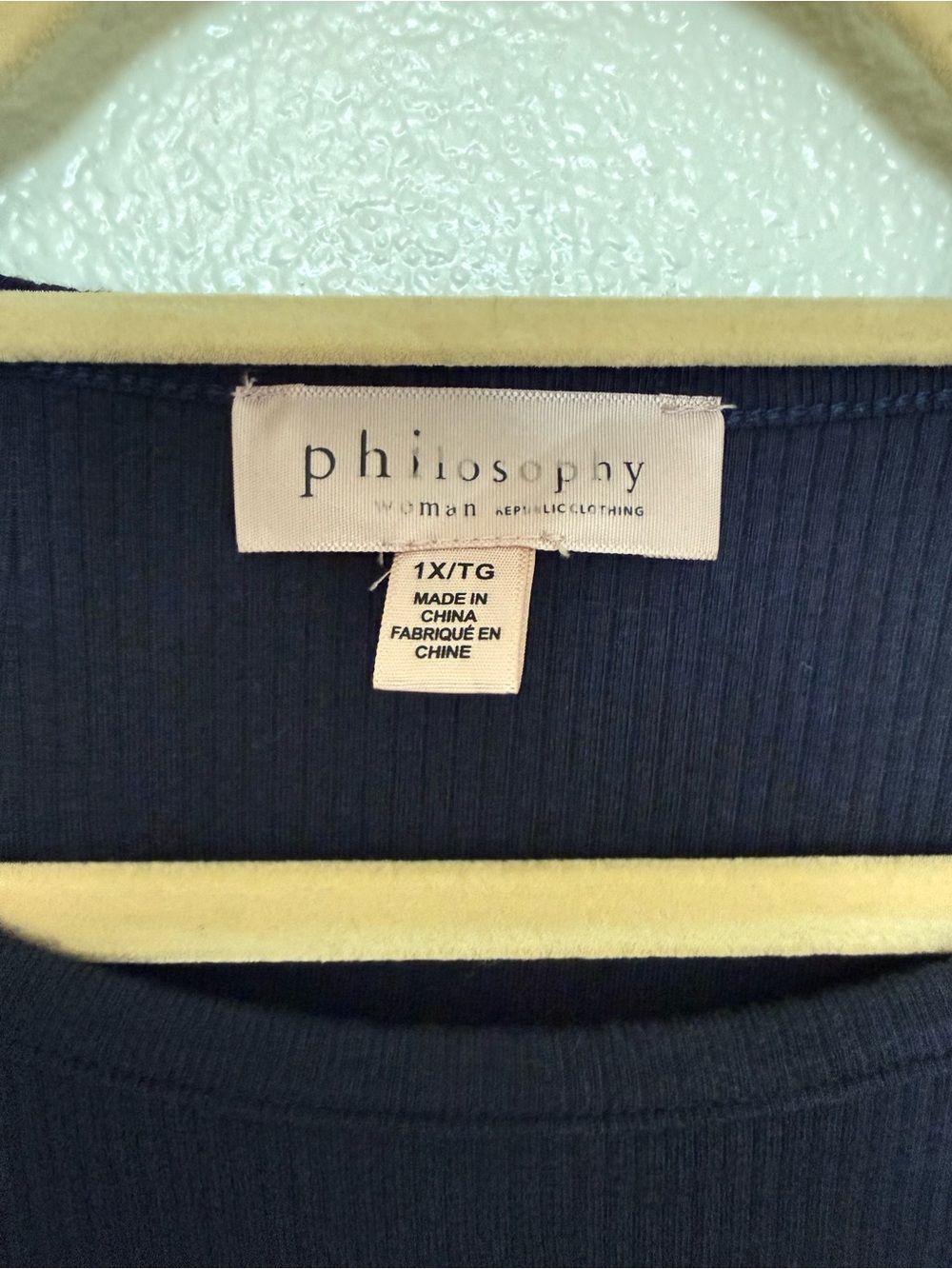 Philosophy Navy Ruffle Sleeve Ribbed Tank - Picture 3 of 4